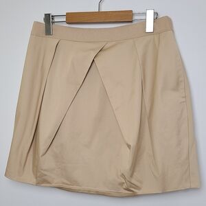 J.Crew Lunette Tulip Mini Skirt Tan Pleated Pockets Size 8 Preppy